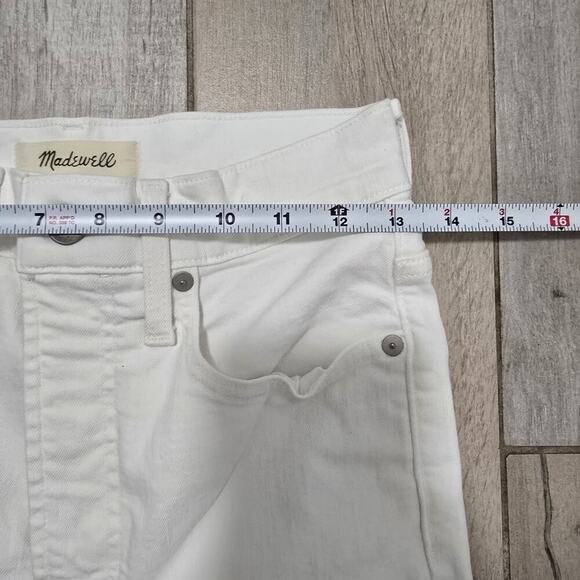 MADEWELL The '90s Straight VintageCrop Jean 25 Tile White Raw Hem High Rise NWT - Picture 6 of 8